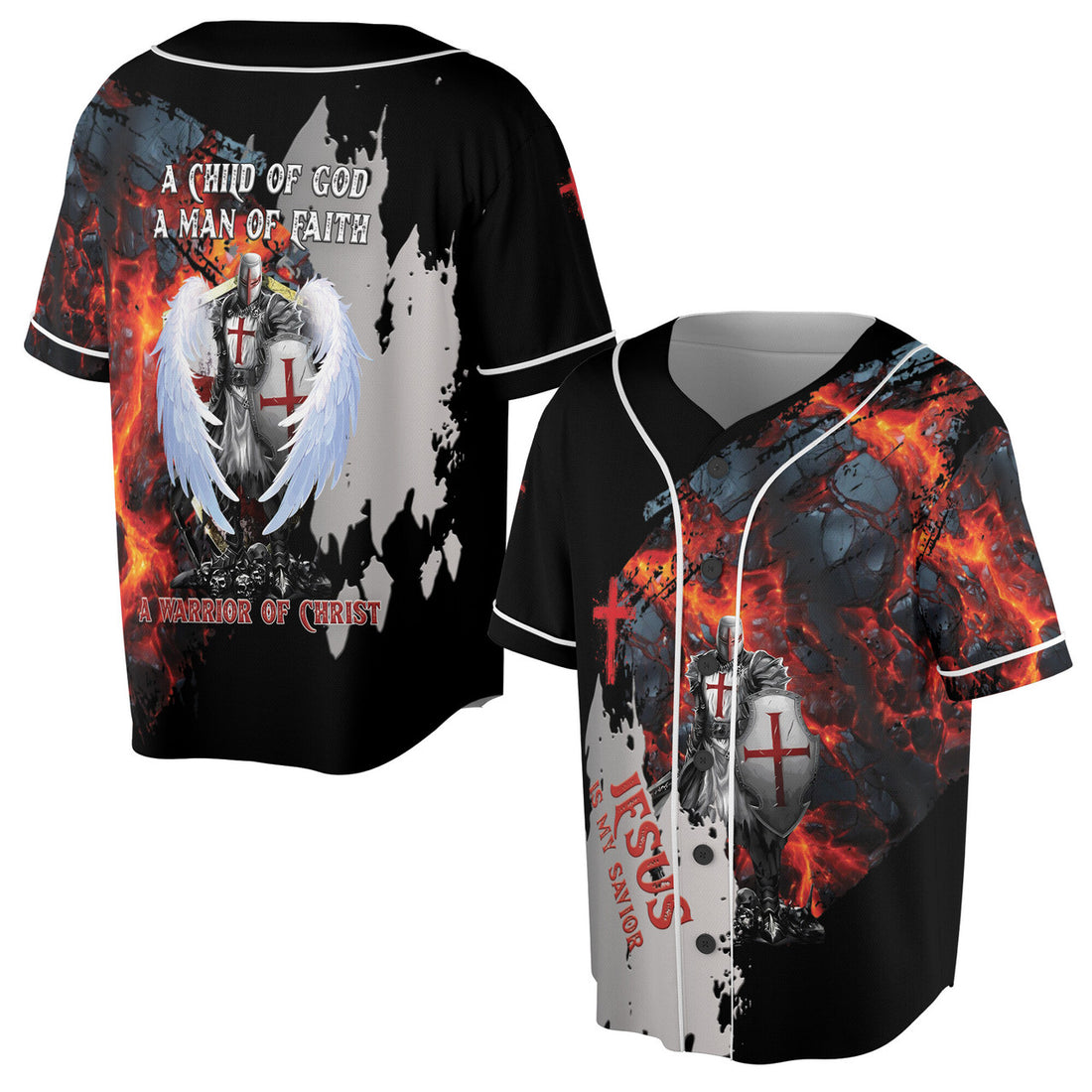 Jesus is My Savior Warrior Of Christ Baseball Jersey S-5XL