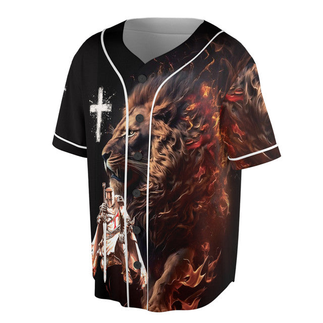 Knight Templar Lion Of Judah Grunge Shirt Baseball Jersey S-5XL
