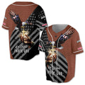 One Nation Under God Eagle American Flag Leather Pattern Baseball Jersey S-5XL