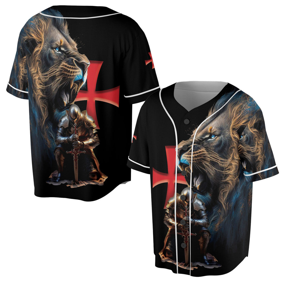 Mystic Lion of Judah Knight Templar Baseball Jersey S-5XL