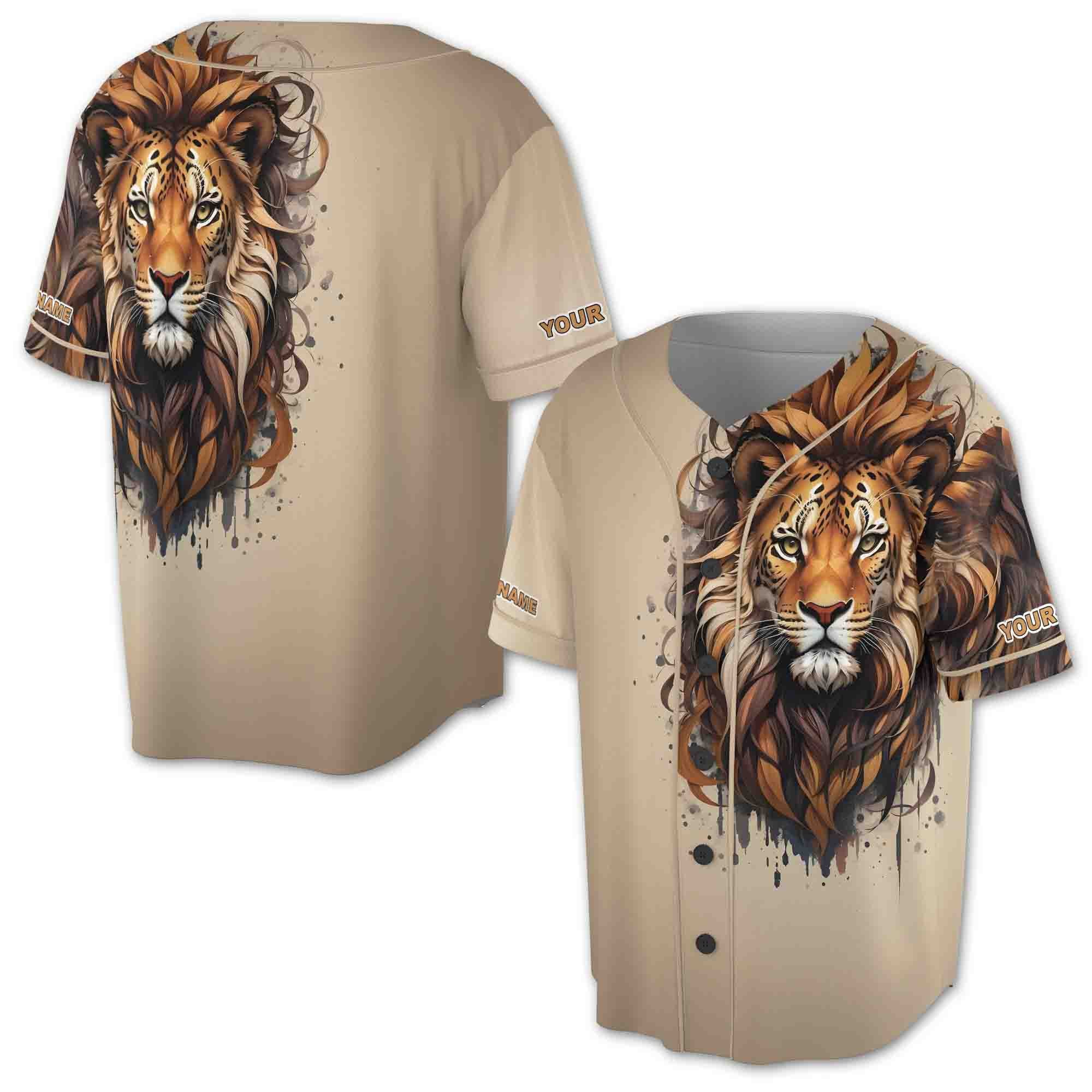 Vintage Lion Heart Lion Lover Gift Baseball Jersey S-5XL