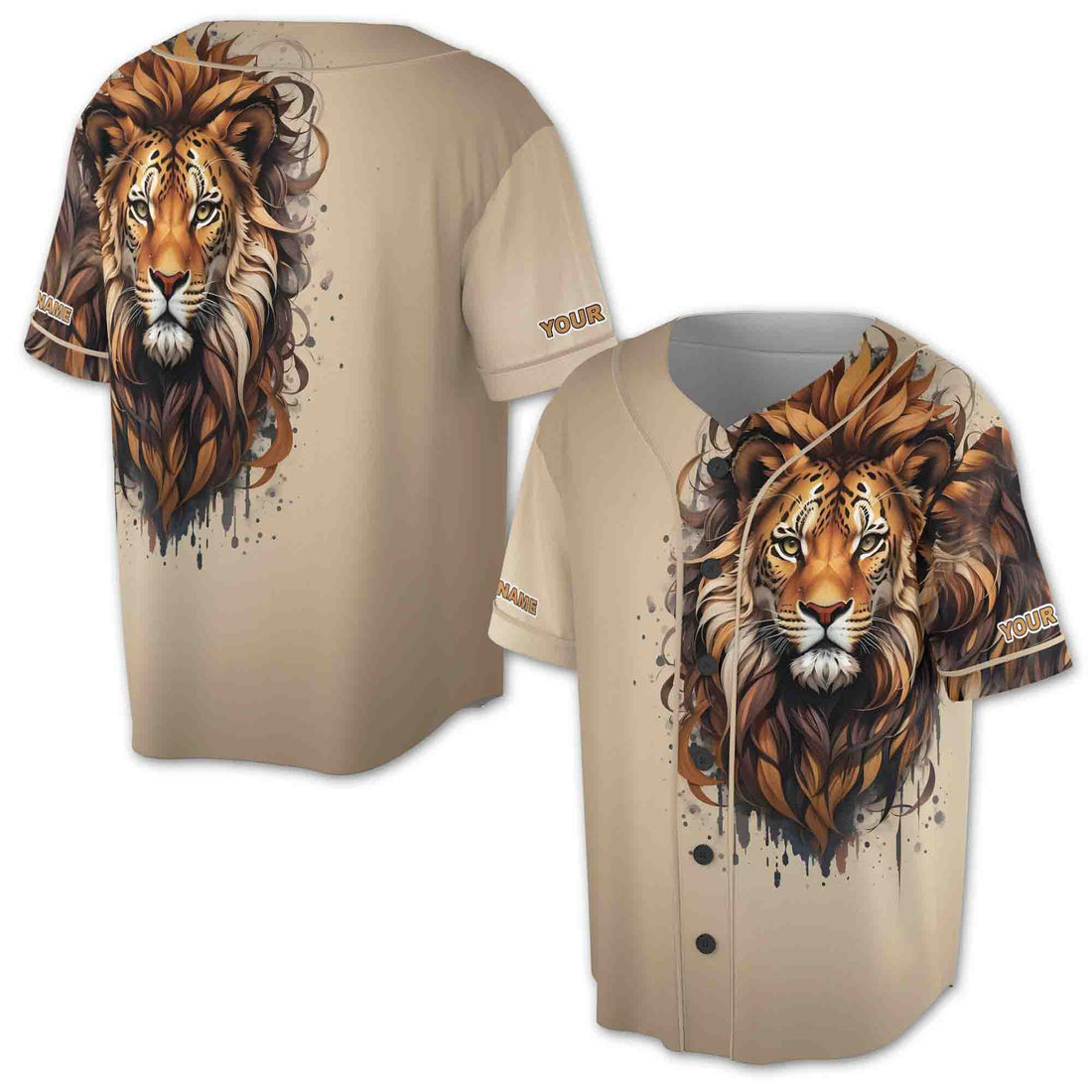 Vintage Lion Heart Lion Lover Gift Baseball Jersey S-5XL
