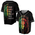 One Love Heart One Destiny Lion Jamaica Baseball Jersey S-5X