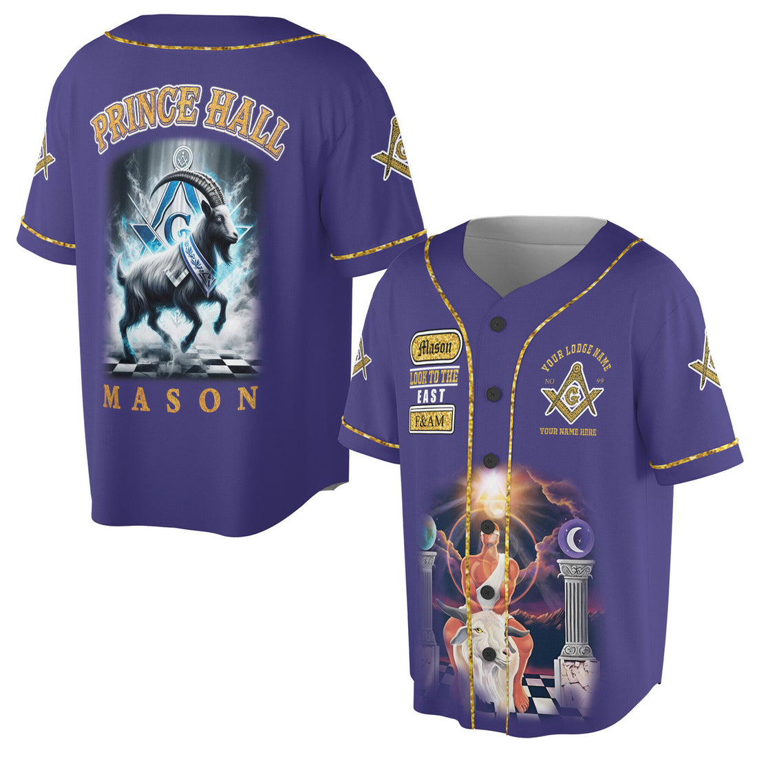 Freemason Prince Hall Masonic Medieval Baseball Jersey S-5XL