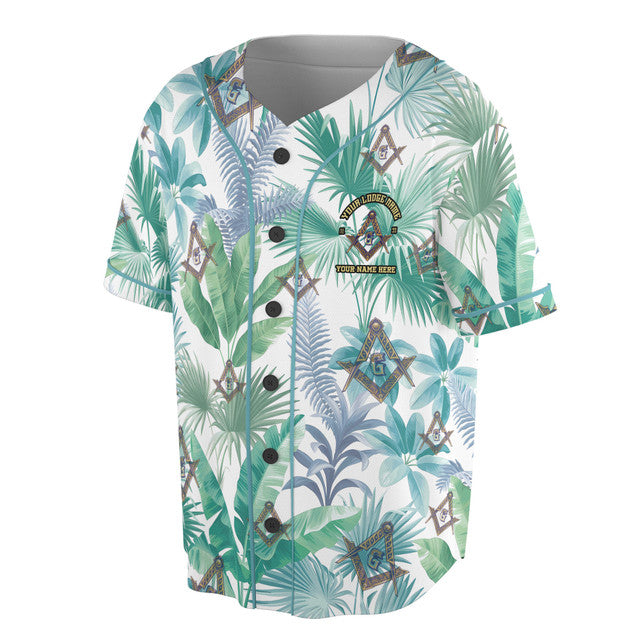 Custom Freemasson Tropical Palm Leaf Baseball Jersey S-5XL