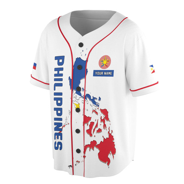 Custom Patriotic Philippines Coat of Arms Baseball Jersey S-5XL