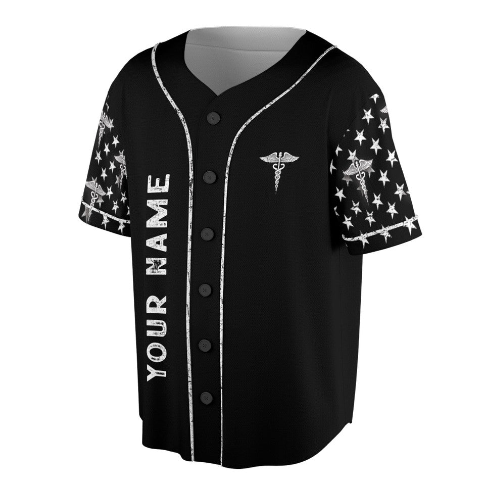 Custom American Nurse Flag Baseball Jersey S-5XL
