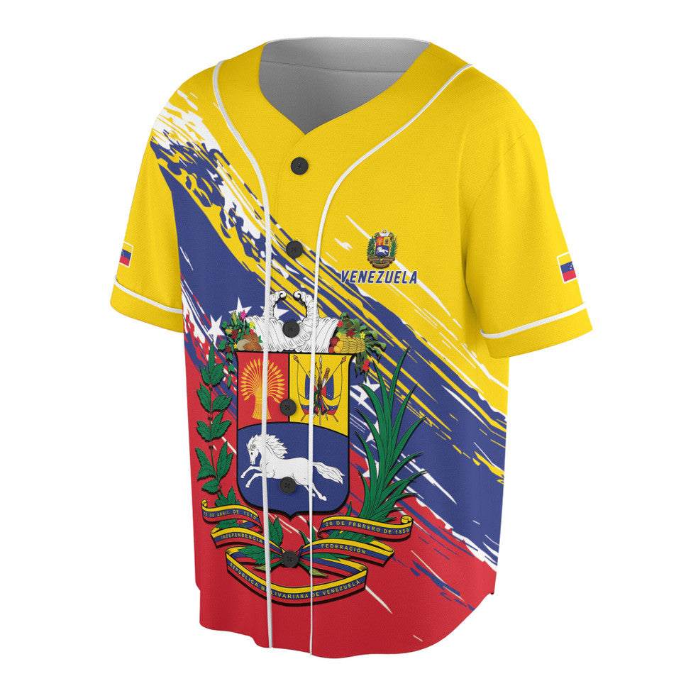 Custom Patriotic Venezuela Coat of Arms Baseball Jersey S-5XL