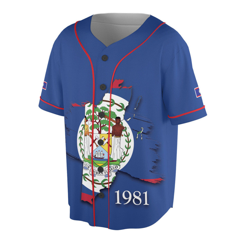 Custom Name Belize September 21st Independence Day Baseball Jersey S-5XL