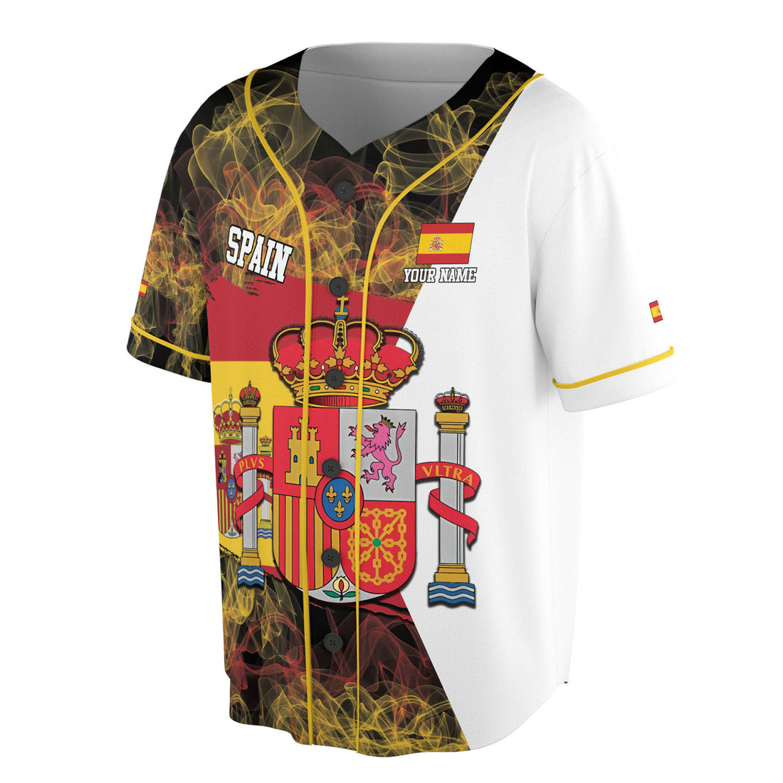 Custom Name Spain Coat of Arms Baseball Jersey S-5XL