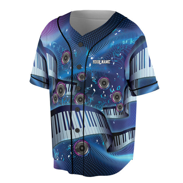 Custom Name Music Note Baseball Jersey for Musical Lovers Baseball Jersey S-5XL