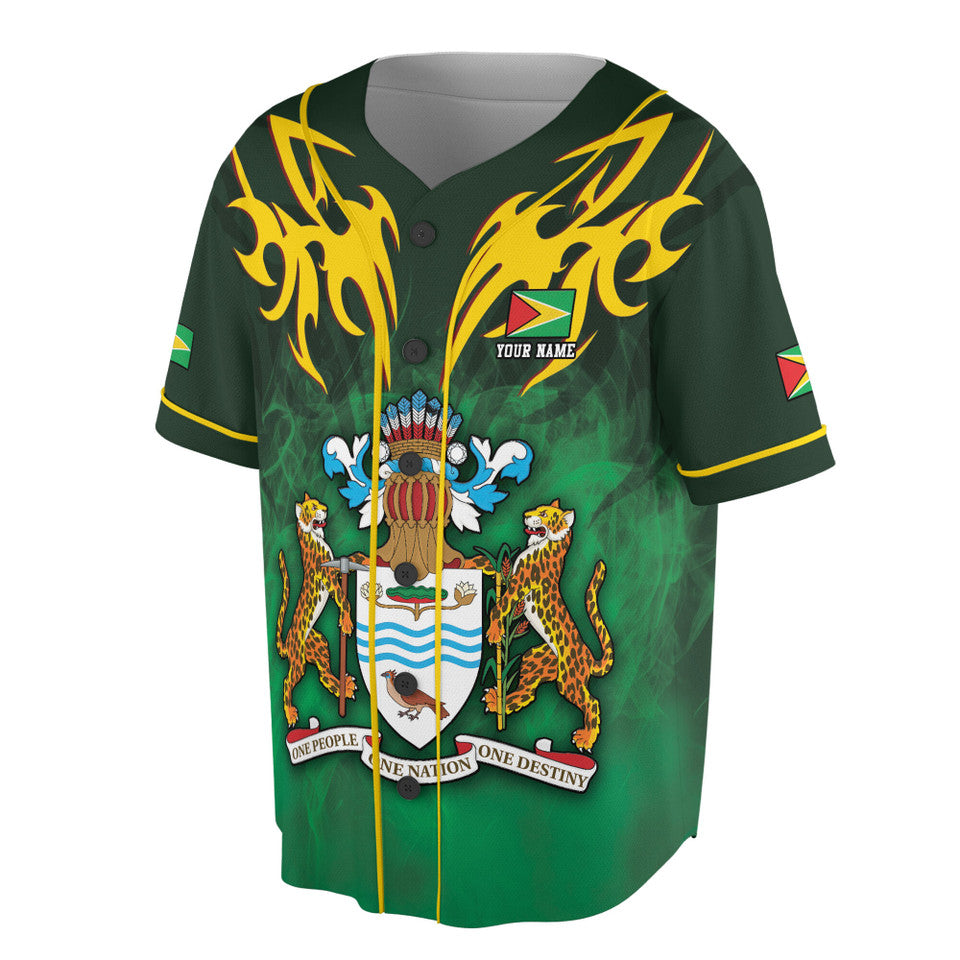 Custom Patriotic Guyana Coat of Arms Baseball Jersey S-5XL