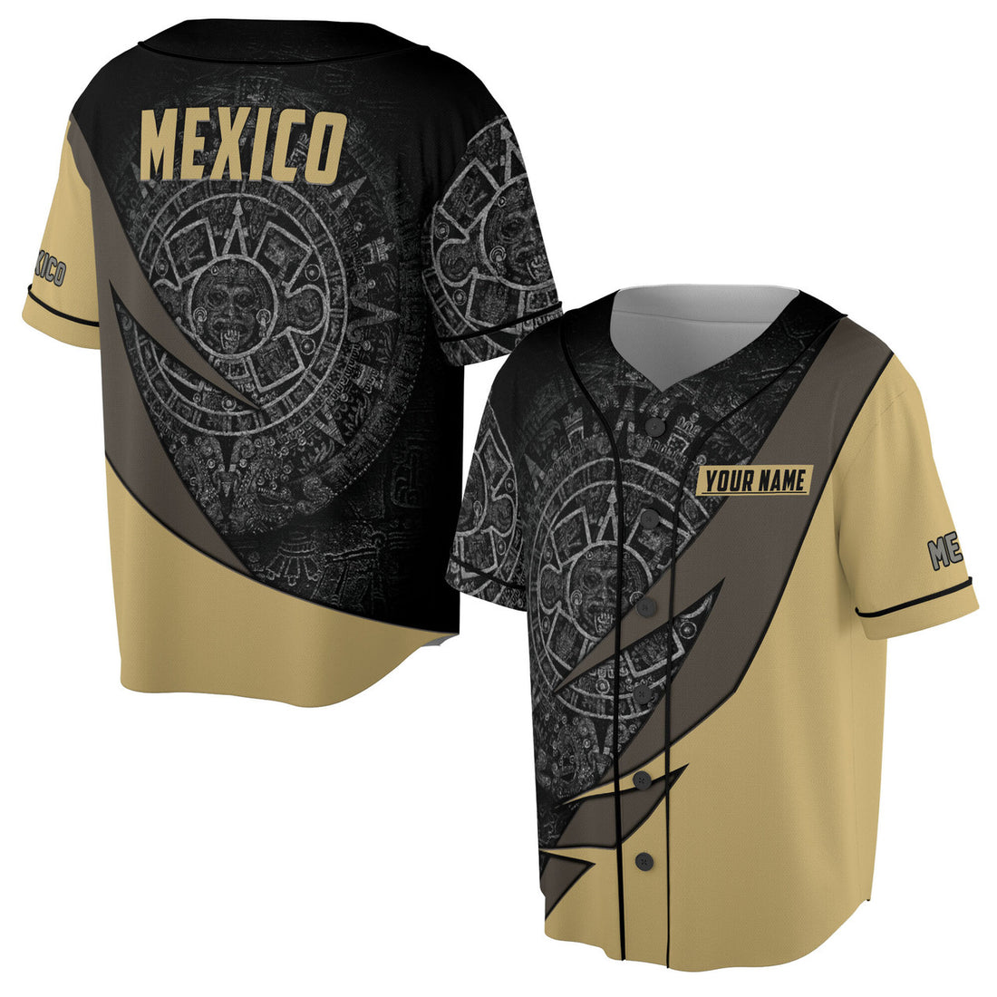 Custom Ancient Mexican Tribal Baseball Jersey S-5XL