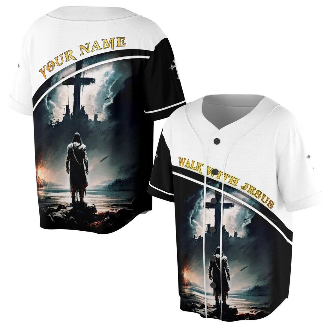 Custom Name Walk With Jesus Baseball Jersey S-5XL