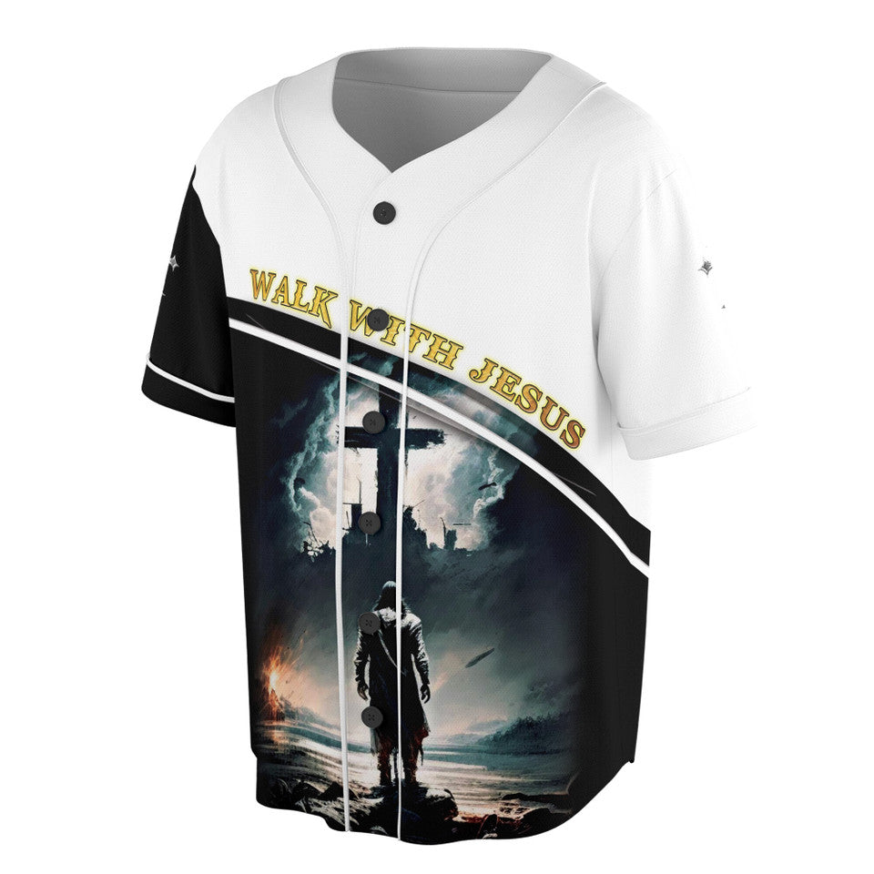 Custom Name Walk With Jesus Baseball Jersey S-5XL