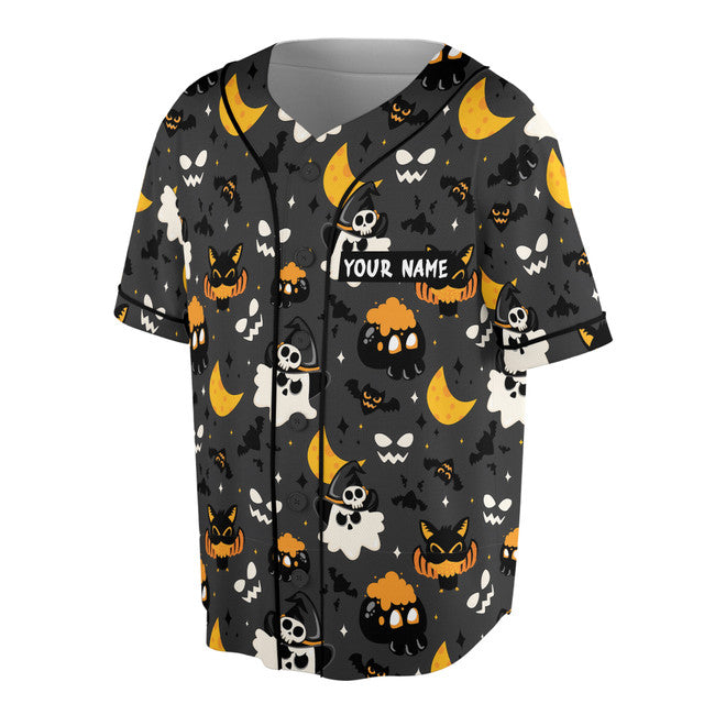Custom Funny Cute Halloween Character Baseball Jersey S-5XL