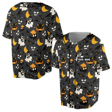 Custom Funny Cute Halloween Character Baseball Jersey S-5XL
