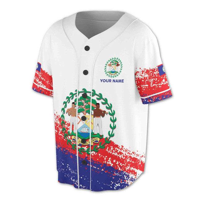 Custom Name Patriotic Coat of Arms Belize Shirt Baseball Jersey S-5XL
