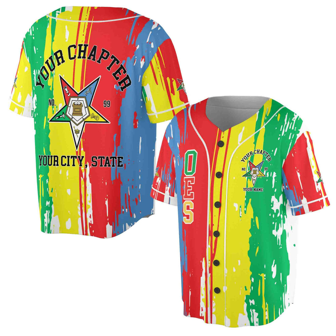 Custom Colorful OES Pentagon Baseball Jersey S-5XL