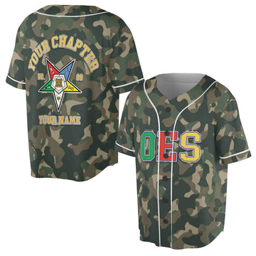 Customized Camo OES Baseball Jersey S-5XL