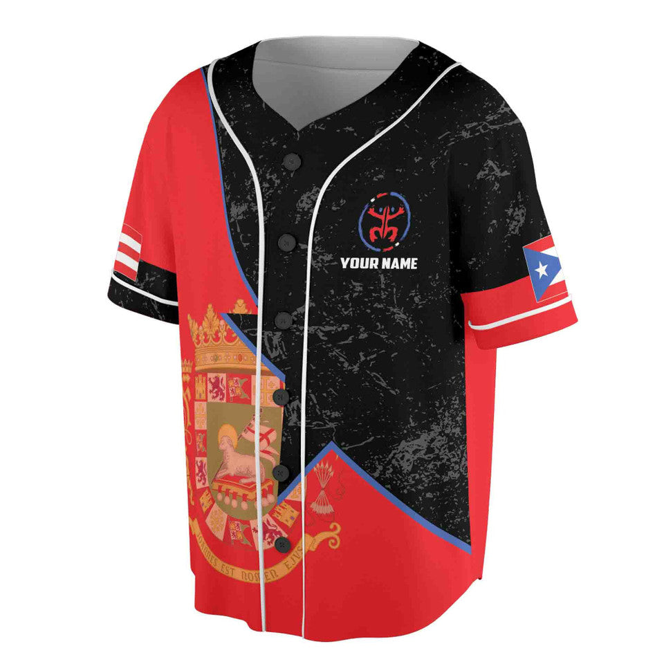 Custom Puerto Rico Coat Of Arms Flag Baseball Jersey S-5XL