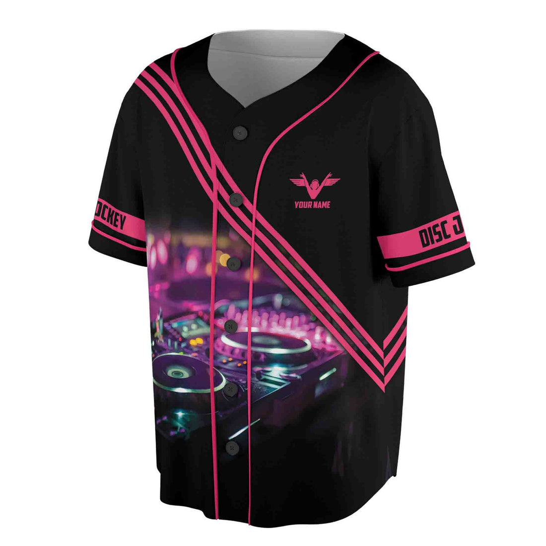 Custom Name Love Music DJ Disc Jockey Baseball Jersey S-5XL