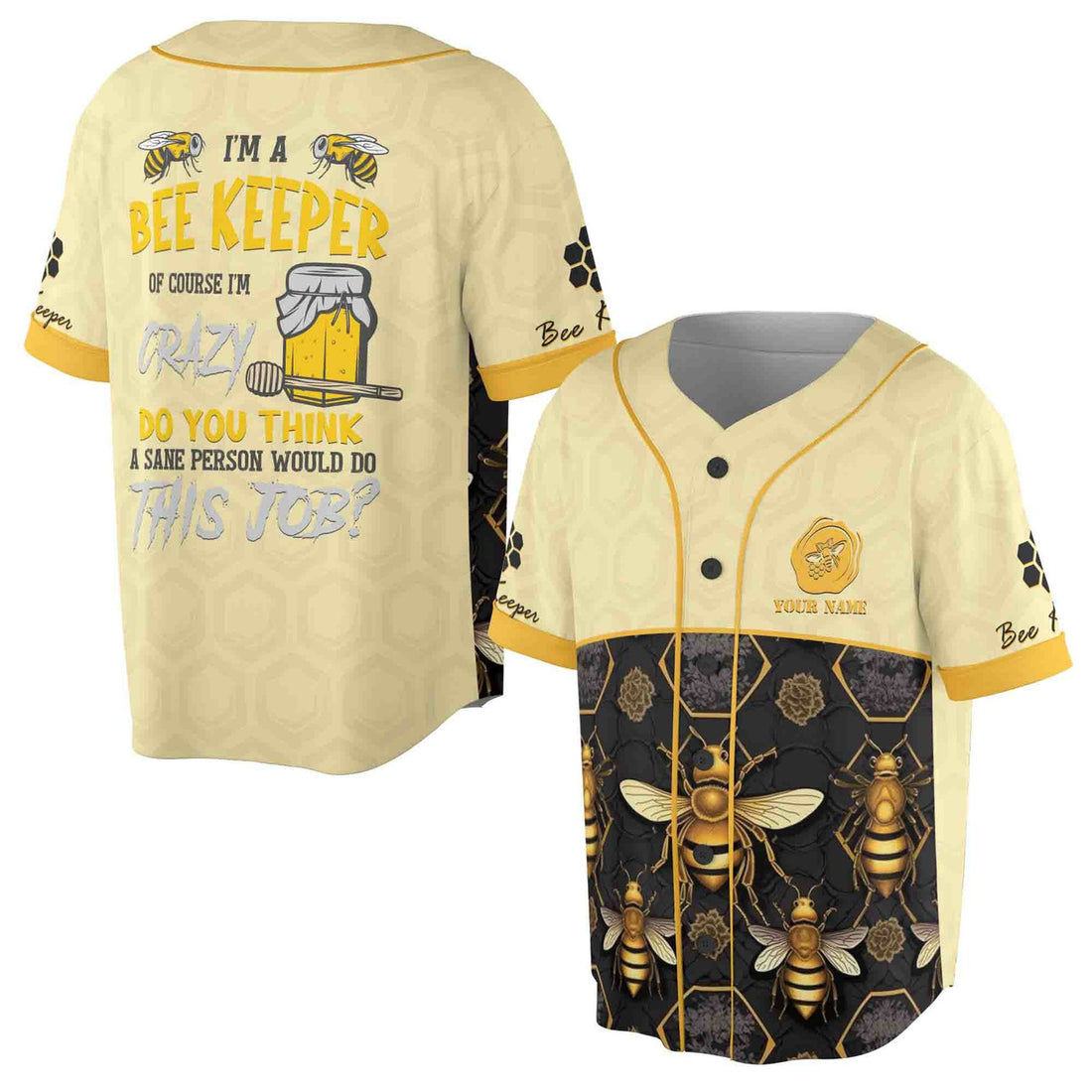 Personalized I'm A Bee Keeper Beehive Baseball Jersey S-5XL