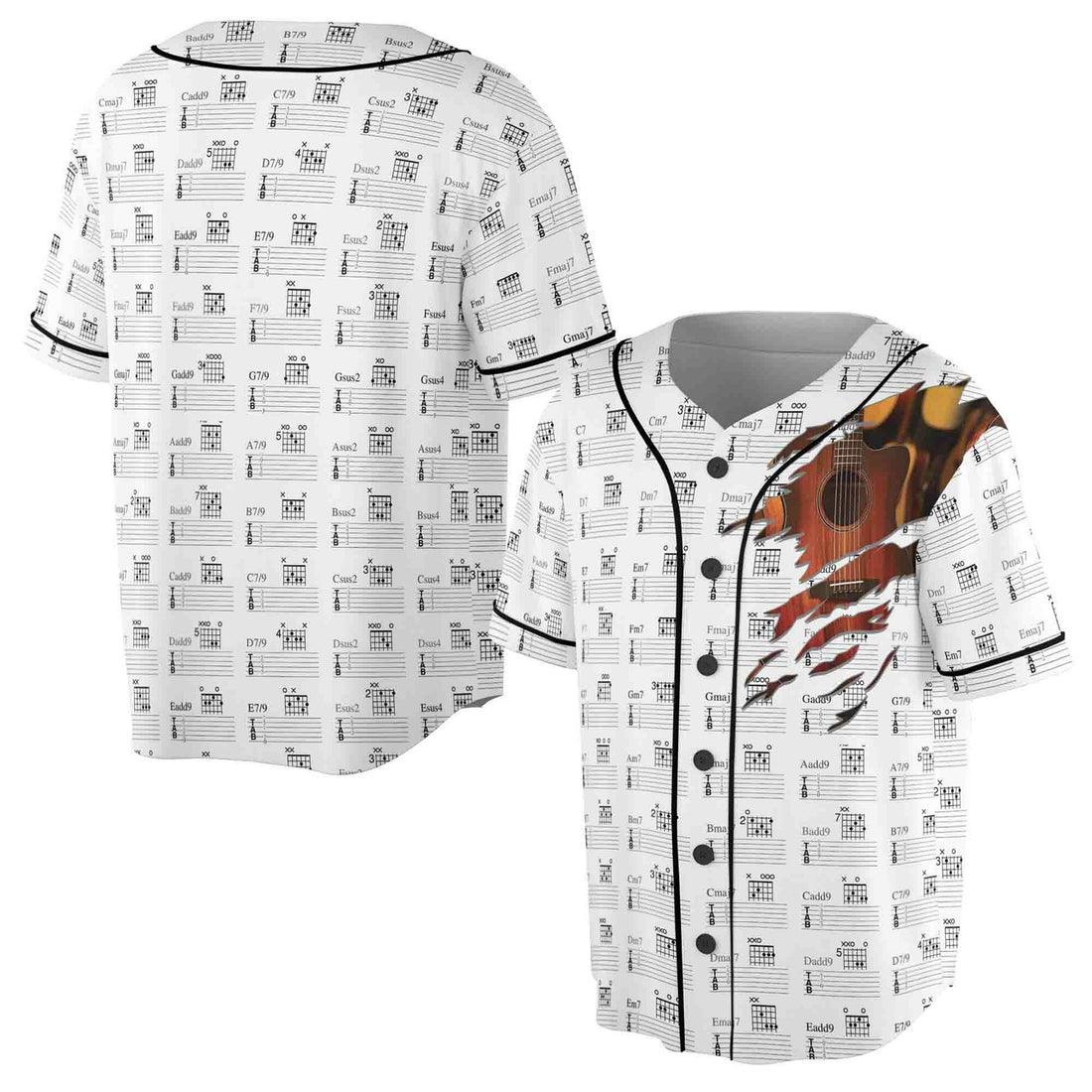 Music Lover Guitar Stave Baseball Jersey S-5XL