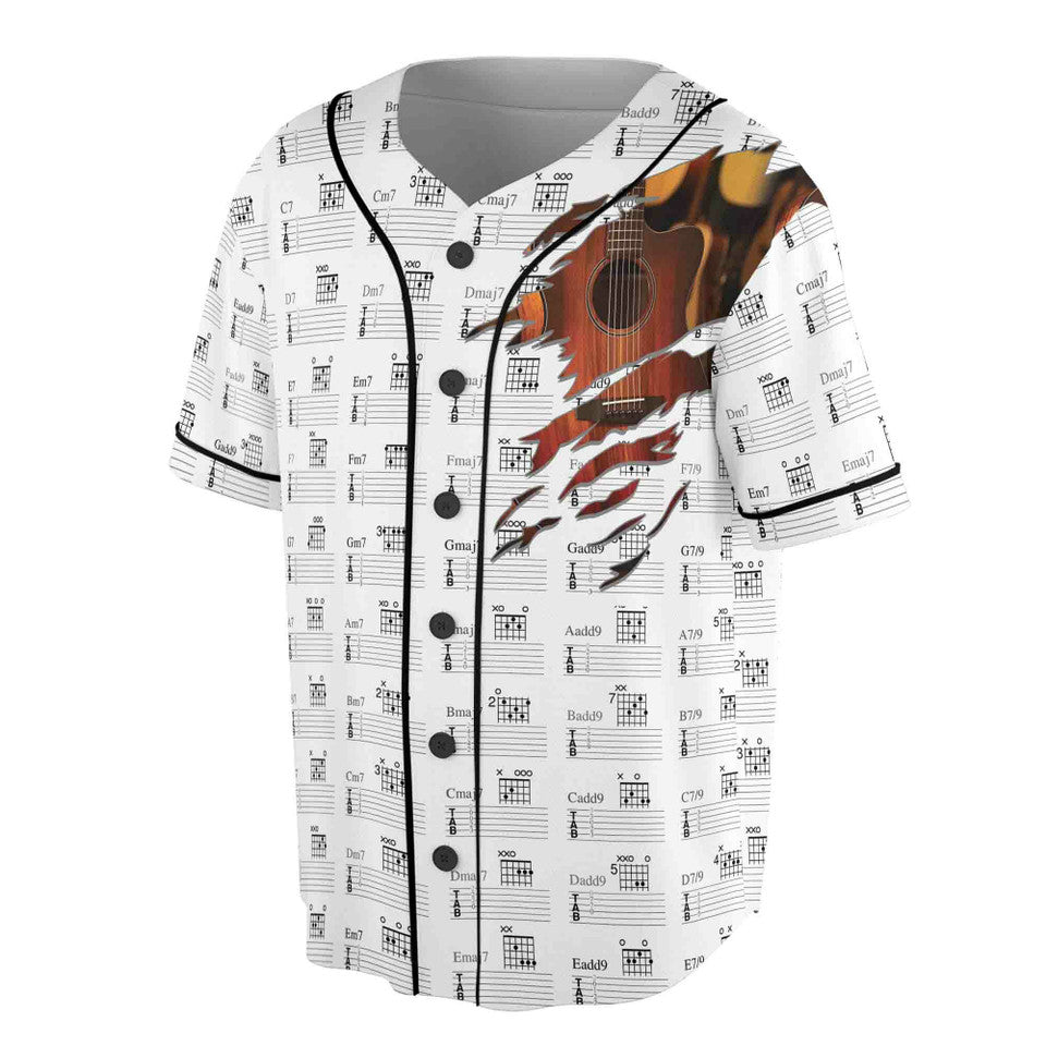Music Lover Guitar Stave Baseball Jersey S-5XL