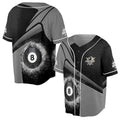 Custom Name 8 Ball Billiard Grunge Baseball Jersey S-5XL