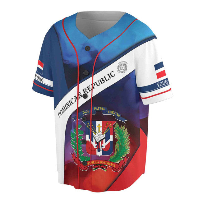 Custom Name Dominican Republic Coat Of Arms Flag Shirt Baseball Jersey S-5XL