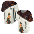 Custom Name Proud To Be A Lineman Lava Pattern Shirt Baseball Jersey S-5XL