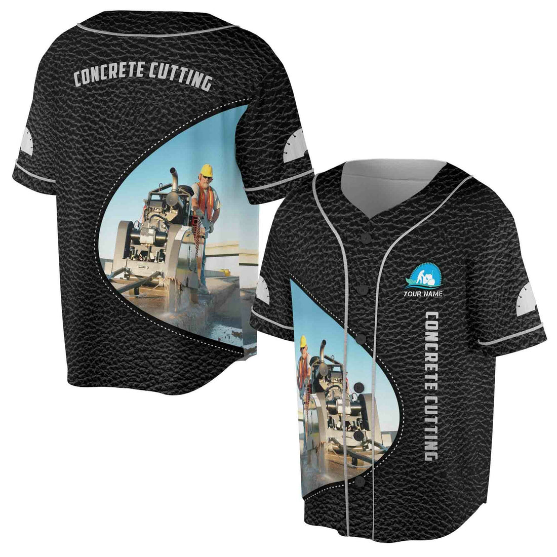 Custom Name Concrete Cutting Grunge Baseball Jersey S-5XL