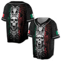 Mexico Skull Aztec Tattoo Pattern Grunge Baseball Jersey S-5XL