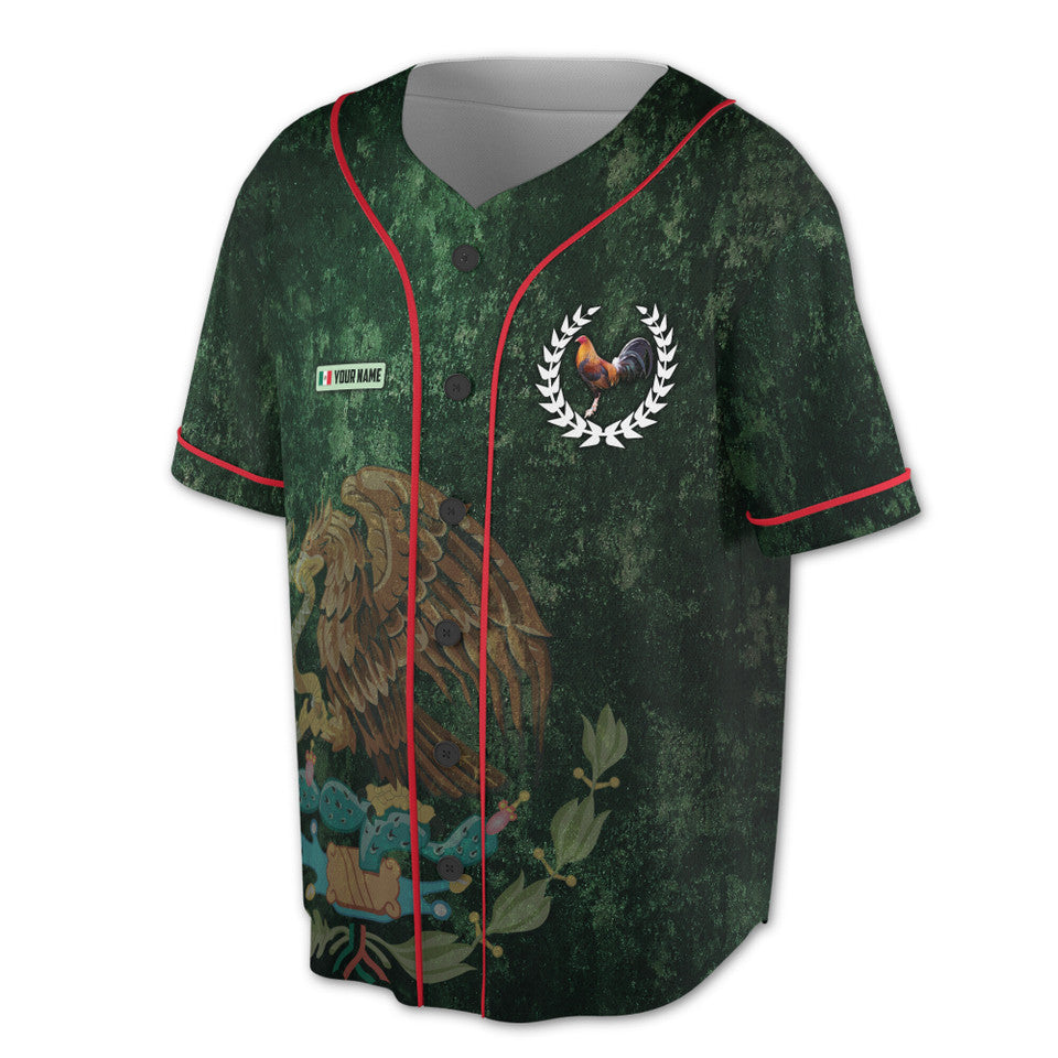 Customize Patriotic Mexico Coat Of Arms Baseball Jersey S-5XL