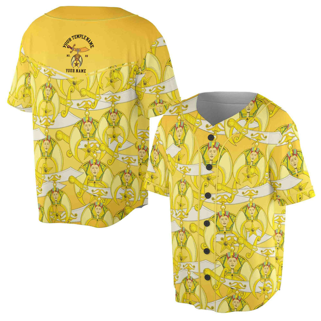 Temple Mason Noble Shriners Baseball Jersey S-5XL