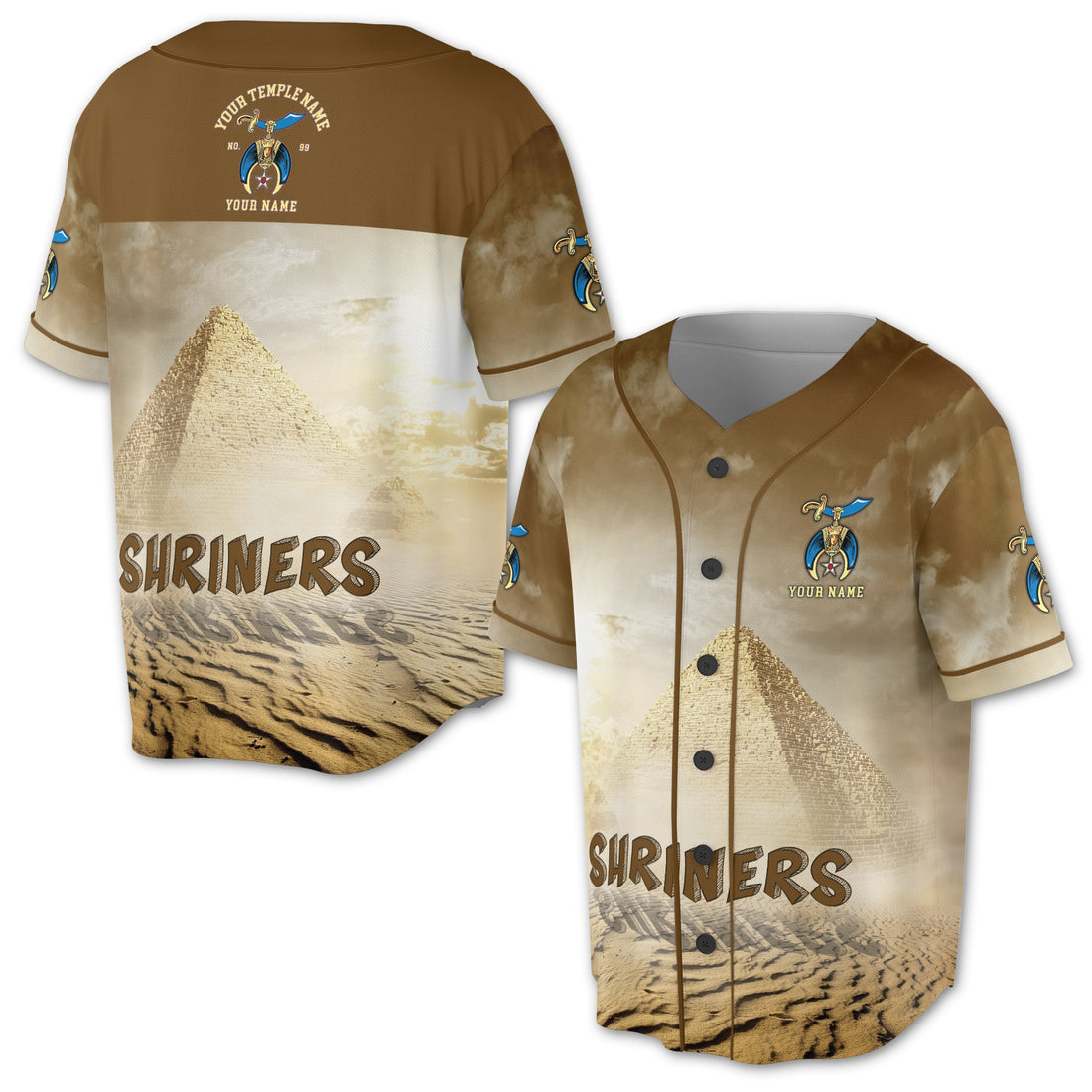 Personalized Egypt Desert Shrines Noble  Baseball Jersey Shirt S-5XL