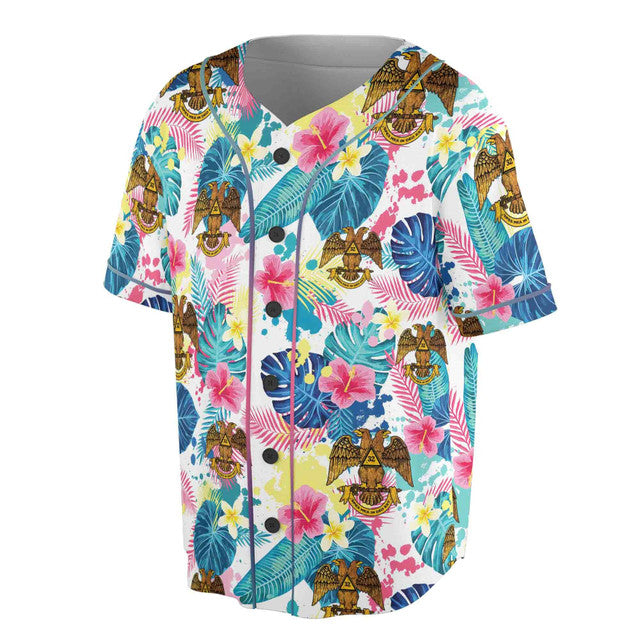 Customized Scottish Rite 32 Palm Leaf Baseball Jersey S-5XL