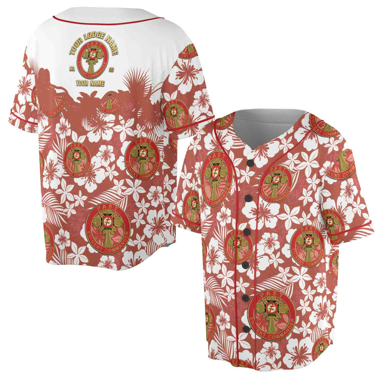 Custom York Rite Past Eminent Commander Baseball Jersey S-5XL