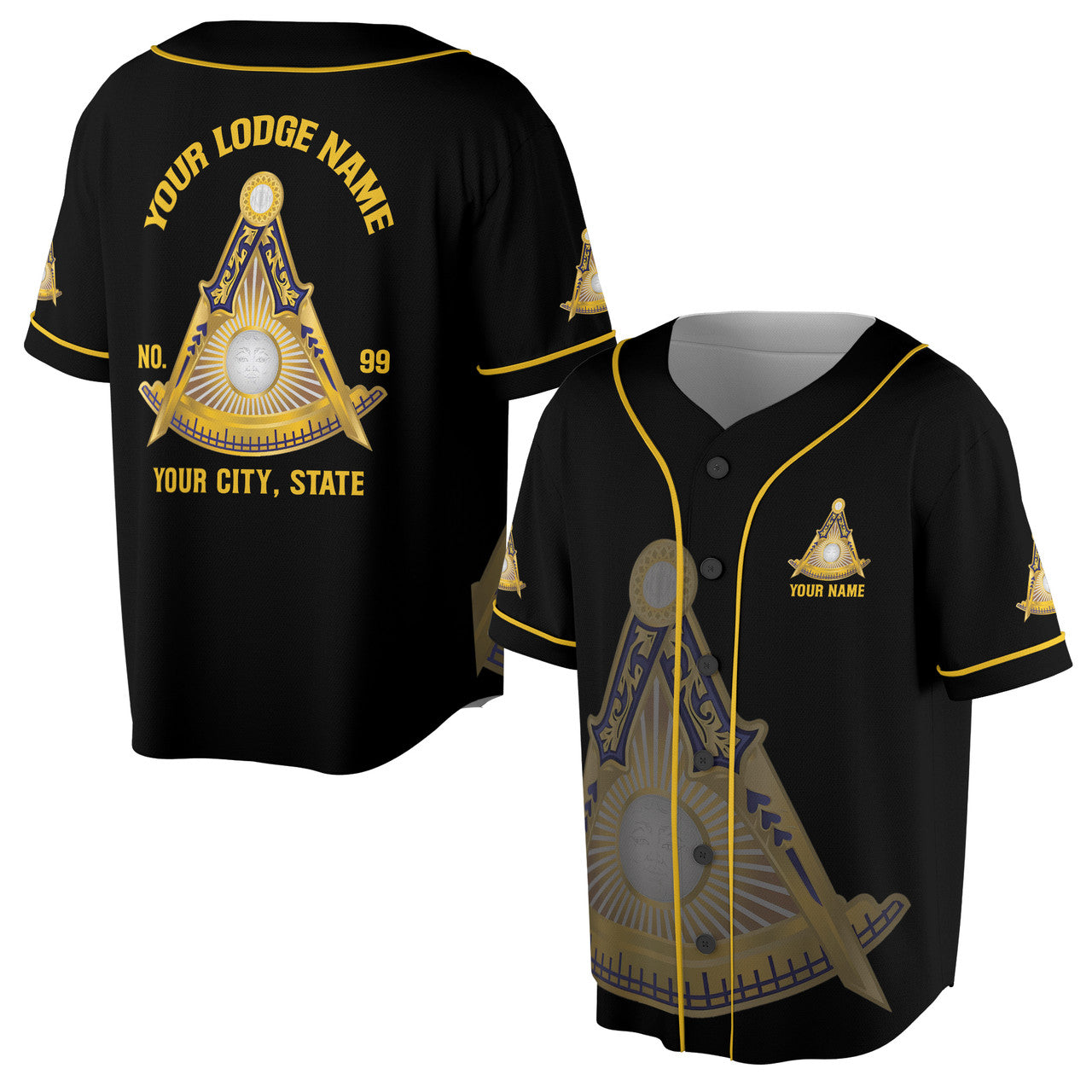 Customized Freemasonry Past Master Baseball Jersey S-5XL