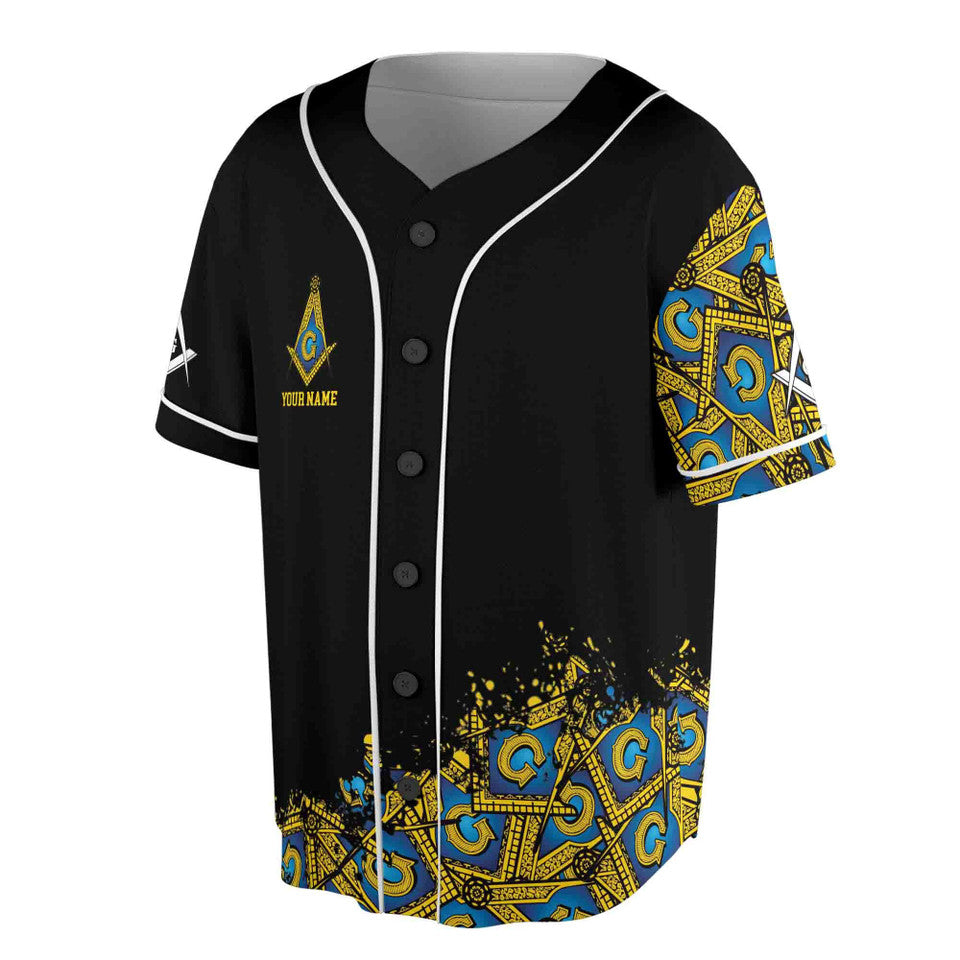 Customized Blue Lodge Master Mason Baseball Jersey S-5XL