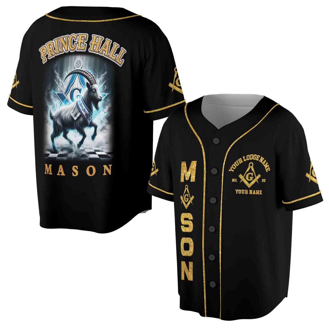 Personalized Freemason Prince Hall Custom Jersey Baseball Jersey S-5XL