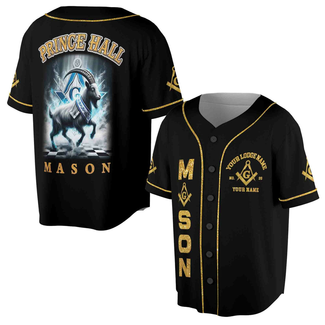 Personalized Freemason Prince Hall Custom Jersey Baseball Jersey S-5XL