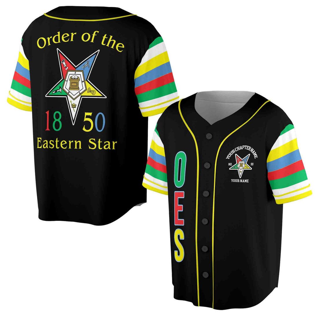 Personalized Eastern Star OES 1850 Baseball Jersey S-5XL