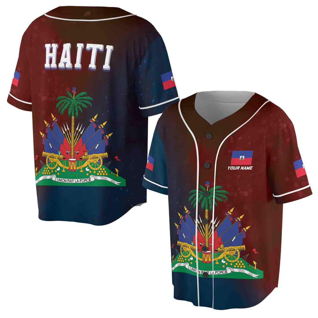 Custom Name L 'Union Fait La Force Haiti Baseball Jersey S-5XL