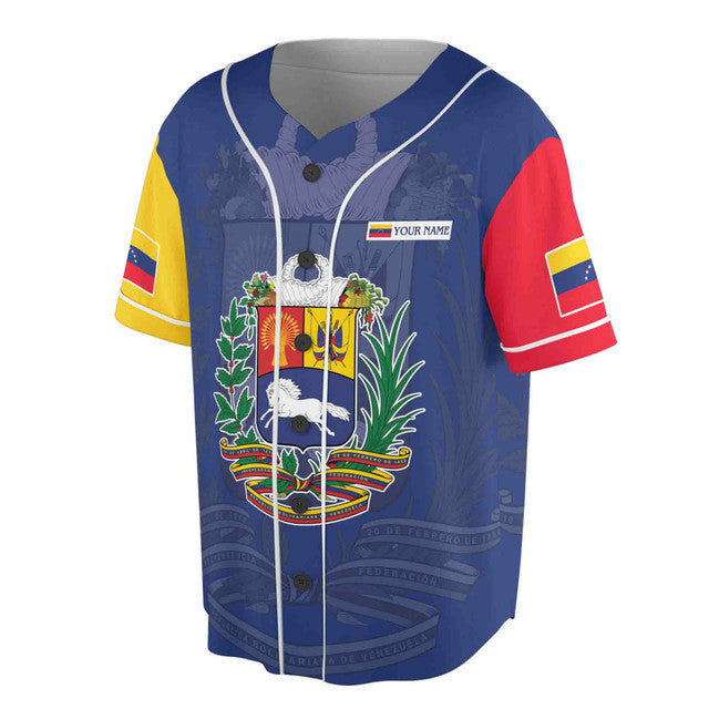 Custom Venezuela Coat of Arms Patriotic Baseball Jersey S-5XL