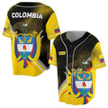 Custom Name Colombia Coat of Arms Grunge Baseball Jersey S-5XL