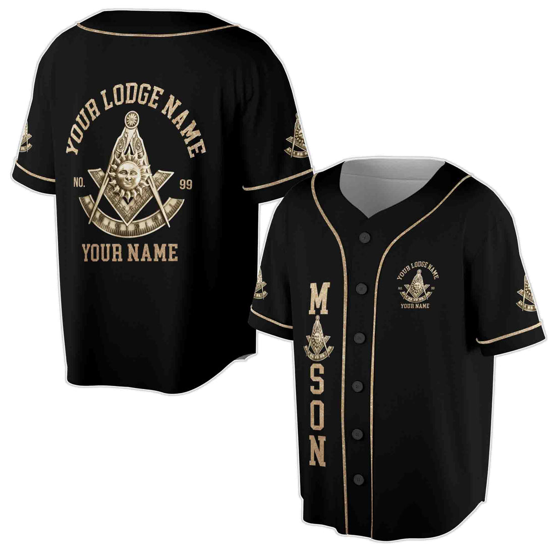 Custom Name Freemasonry Past Master Mason Baseball Jersey S-5XL