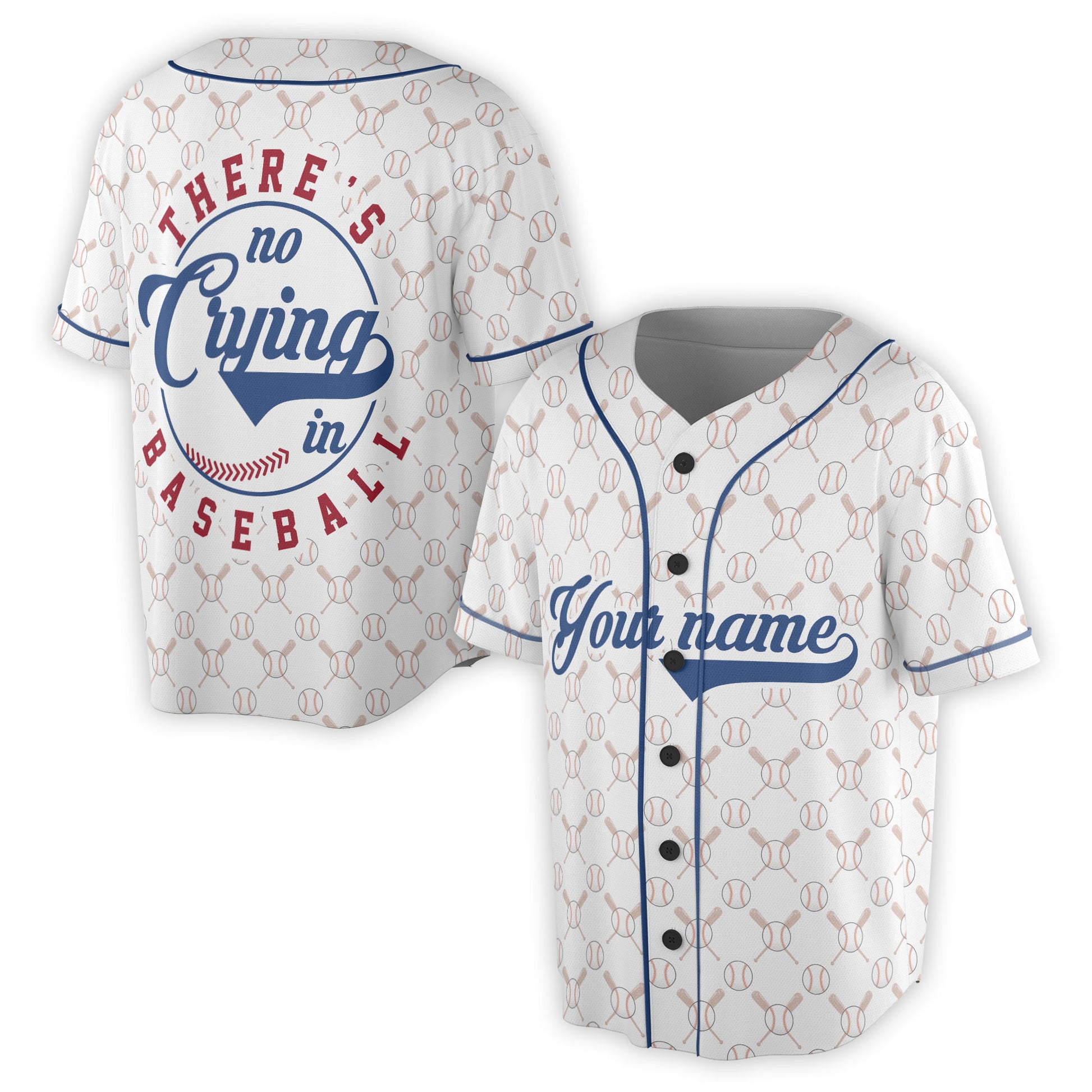 Custom Name There is No Crying In Baseball Player Baseball Jersey S-5XL