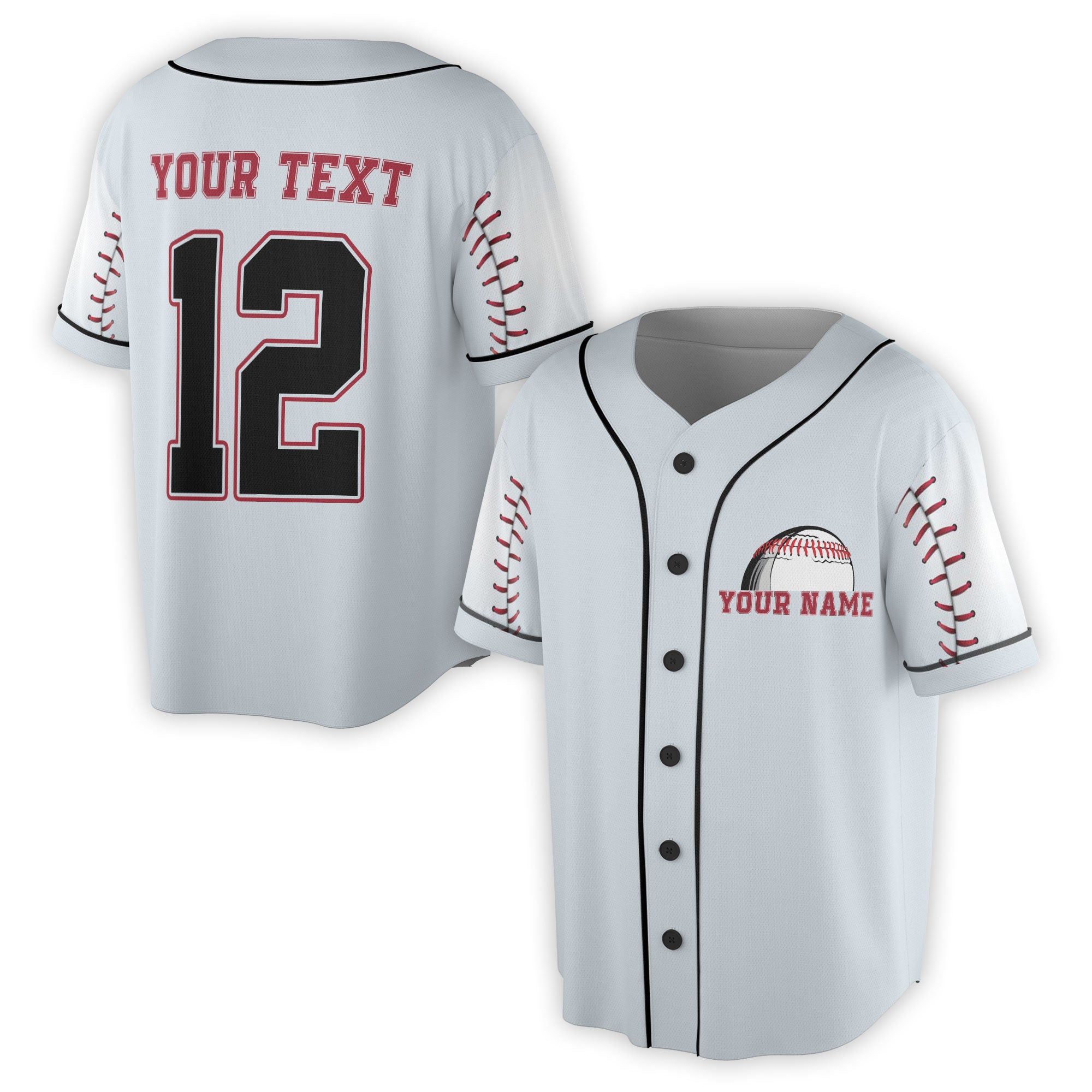 Custom Name I Love Baseball Custom Number Baseball Jersey S-5XL